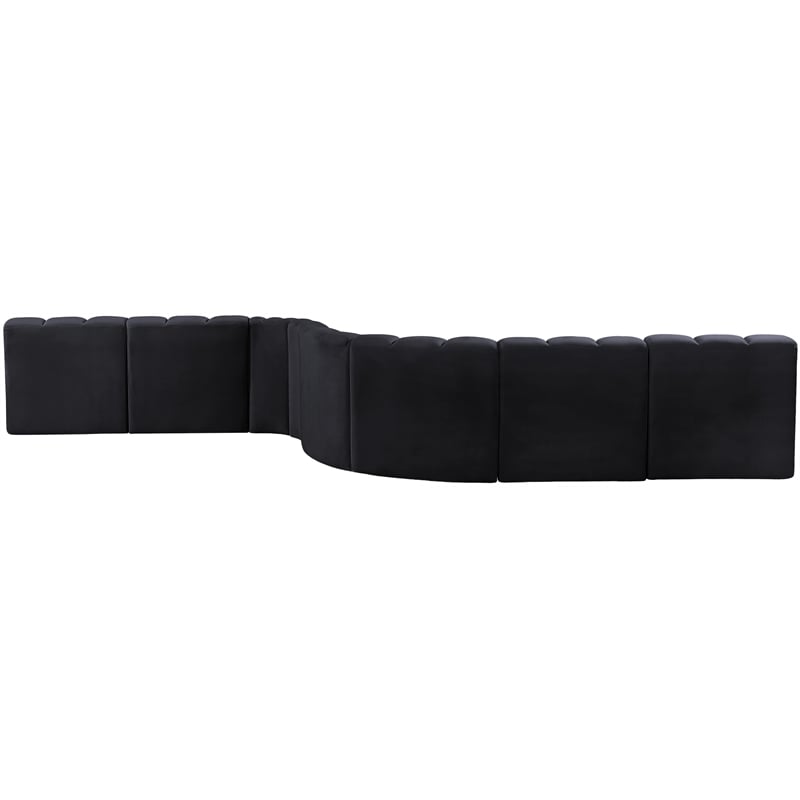 Meridian Furniture Arc Black Velvet Modular Sectional