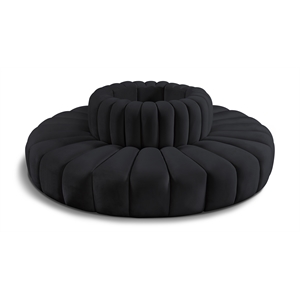 Meridian Furniture Arc Black Velvet Modular Sectional