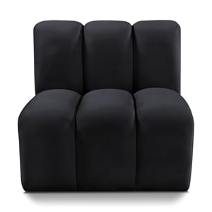 Meridian Furniture Arc Black Velvet Straight Chair