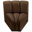 Meridian Furniture Arc Brown Velvet Curved Corner