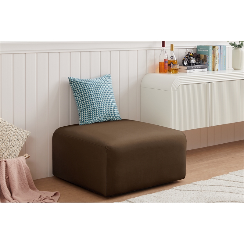 Meridian Furniture Arc Brown Velvet Ottoman