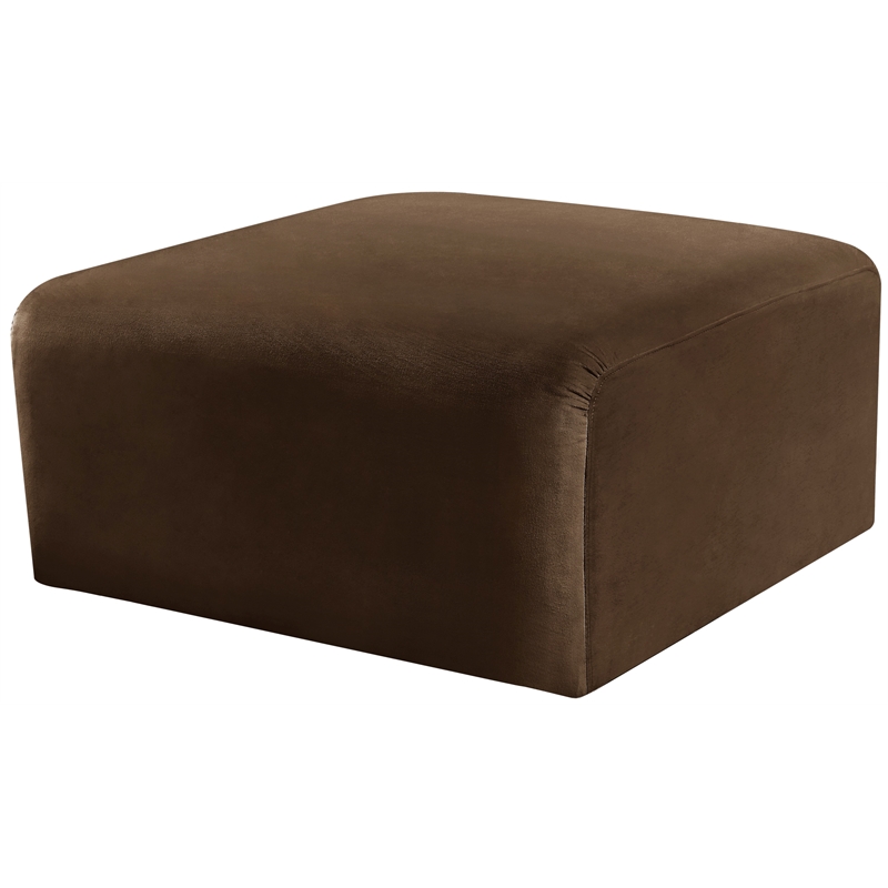 Meridian Furniture Arc Brown Velvet Ottoman
