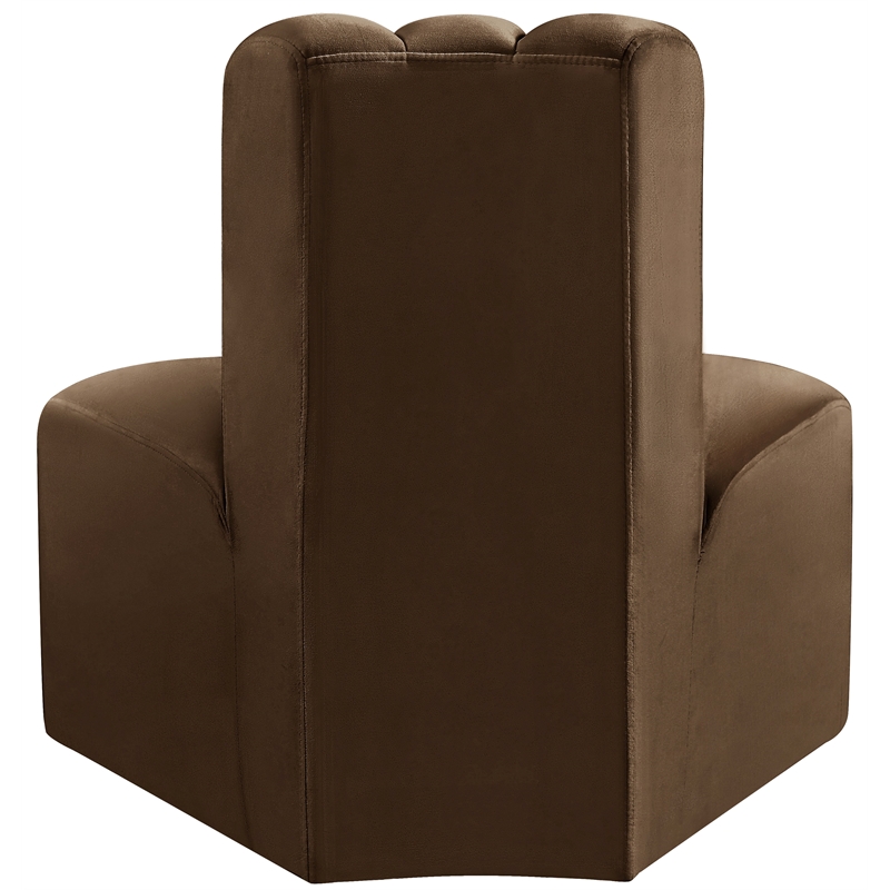 Meridian Furniture Arc Brown Velvet Reverse Corner