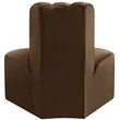 Meridian Furniture Arc Brown Velvet Reverse Corner
