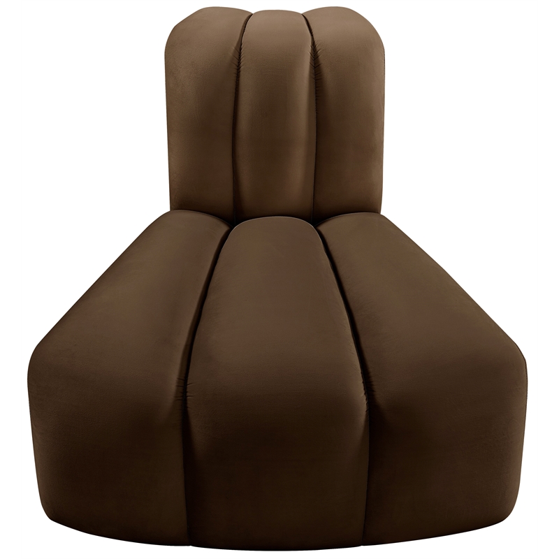 Meridian Furniture Arc Brown Velvet Reverse Corner