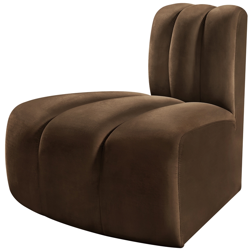 Meridian Furniture Arc Brown Velvet Reverse Corner