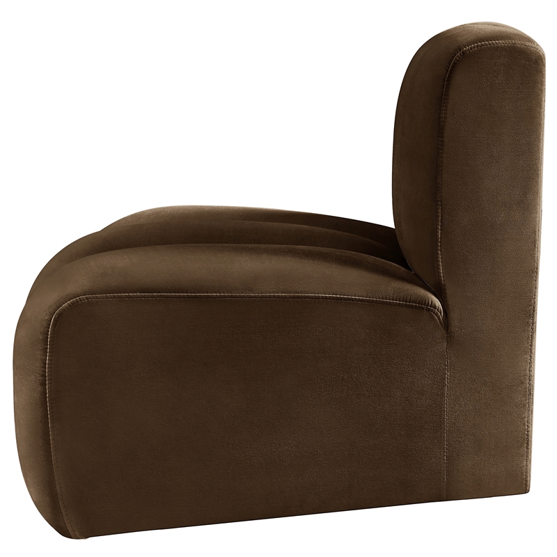 Meridian Furniture Arc Brown Velvet Reverse Corner