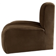 Meridian Furniture Arc Brown Velvet Reverse Corner