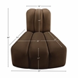 Meridian Furniture Arc Brown Velvet Reverse Corner