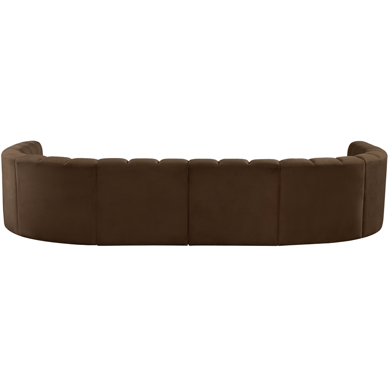 Meridian Furniture Arc Brown Velvet Modular Sectional