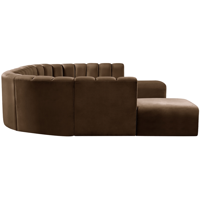 Meridian Furniture Arc Brown Velvet Modular Sectional