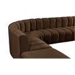 Meridian Furniture Arc Brown Velvet Modular Sectional