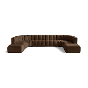Meridian Furniture Arc Brown Velvet Modular Sectional