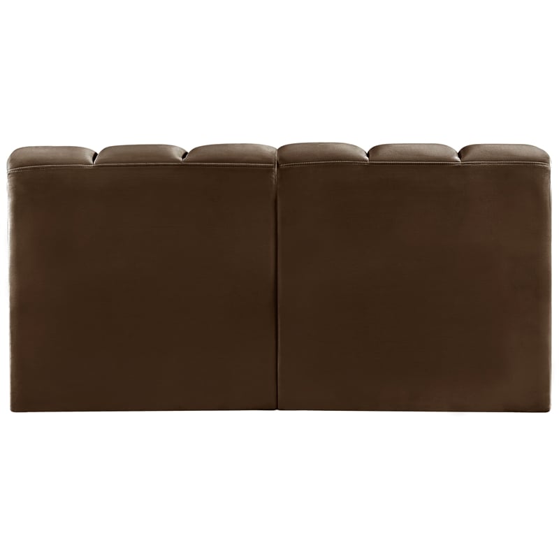 Meridian Furniture Arc Brown Velvet Modular Sectional