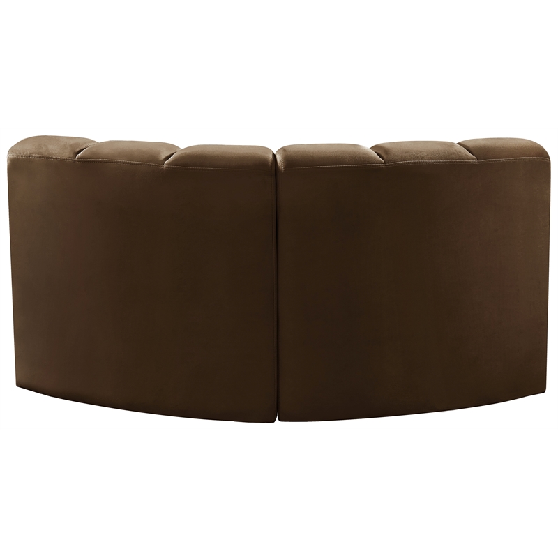 Meridian Furniture Arc Brown Velvet Modular Sectional