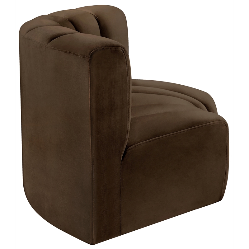Meridian Furniture Arc Brown Velvet Modular Sectional