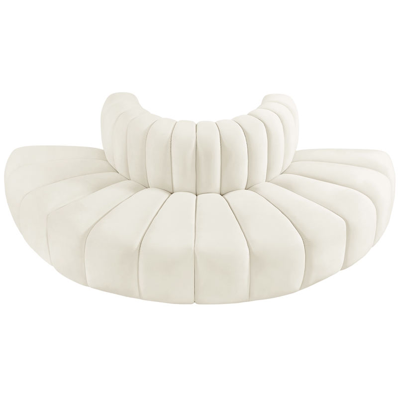 Meridian Furniture Arc Cream Velvet Modular Sectional