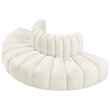 Meridian Furniture Arc Cream Velvet Modular Sectional
