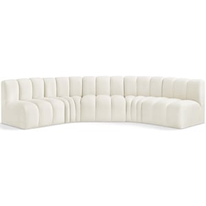 Meridian Furniture Arc Cream Velvet Modular Sectional