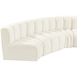 Meridian Furniture Arc Cream Velvet Modular Sectional