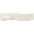Meridian Furniture Arc Cream Velvet Modular Sectional