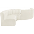 Meridian Furniture Arc Cream Velvet Modular Sectional