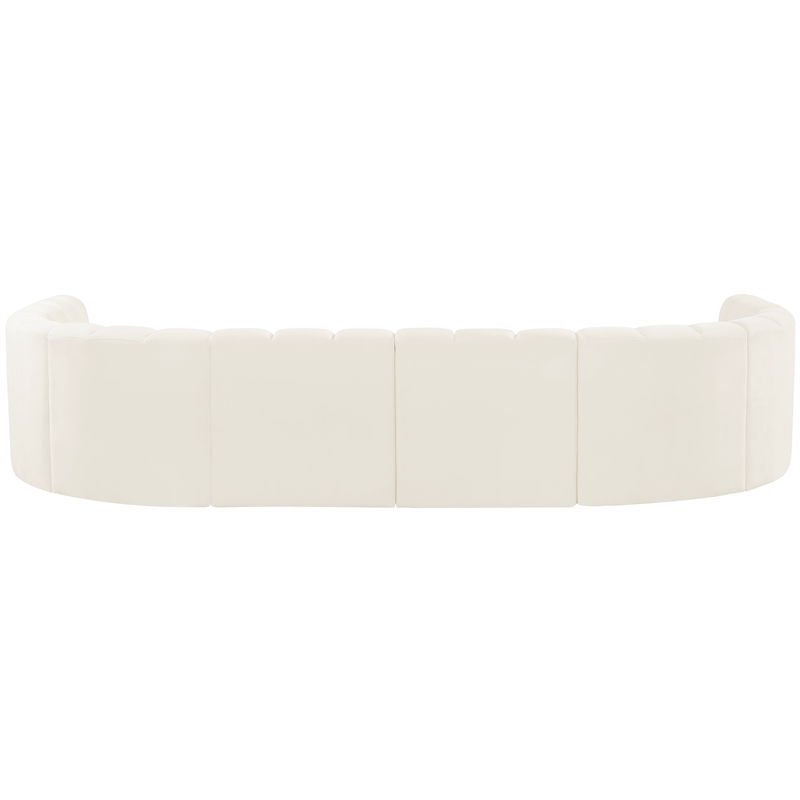 Meridian Furniture Arc Cream Velvet Modular Sectional