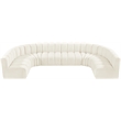 Meridian Furniture Arc Cream Velvet Modular Sectional