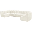 Meridian Furniture Arc Cream Velvet Modular Sectional