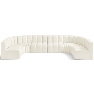 Meridian Furniture Arc Cream Velvet Modular Sectional