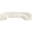 Meridian Furniture Arc Cream Velvet Modular Sectional
