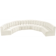 Meridian Furniture Arc Cream Velvet Modular Sectional