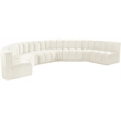 Meridian Furniture Arc Cream Velvet Modular Sectional