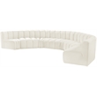 Meridian Furniture Arc Cream Velvet Modular Sectional