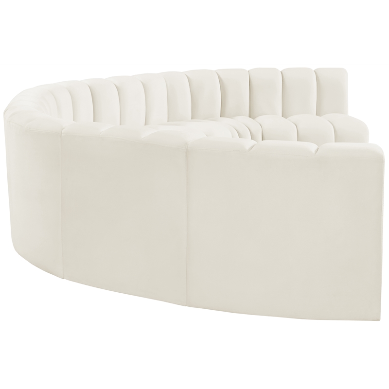 Meridian Furniture Arc Cream Velvet Modular Sectional