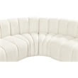 Meridian Furniture Arc Cream Velvet Modular Sectional