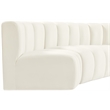 Meridian Furniture Arc Cream Velvet Modular Sectional