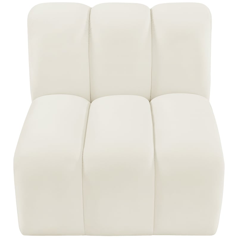 Meridian Furniture Arc Cream Velvet Straight Chair