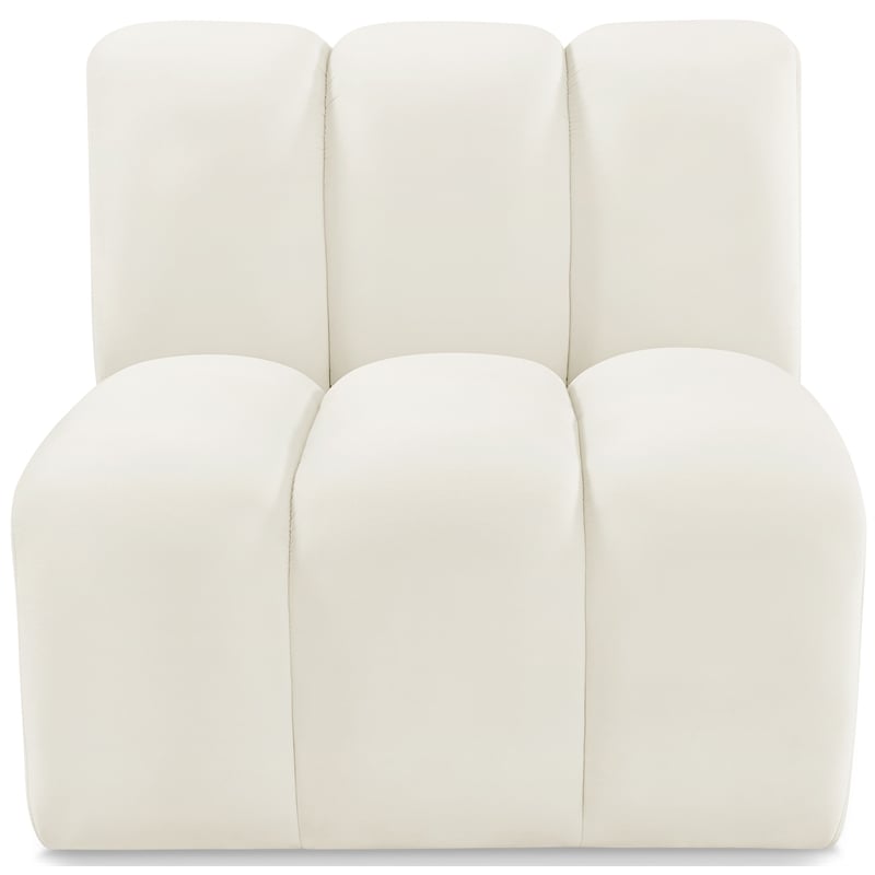 Meridian Furniture Arc Cream Velvet Straight Chair
