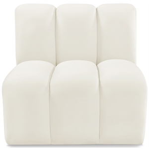 Meridian Furniture Arc Cream Velvet Straight Chair