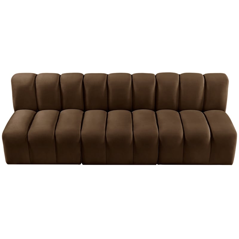 Meridian Furniture Arc Brown Velvet Modular Sectional