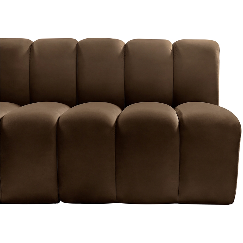 Meridian Furniture Arc Brown Velvet Modular Sectional