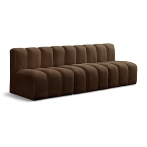 Meridian Furniture Arc Brown Velvet Modular Sectional
