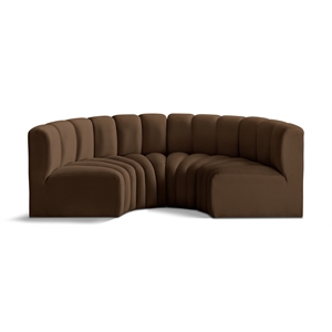 Meridian Furniture Arc Brown Velvet Modular Sectional