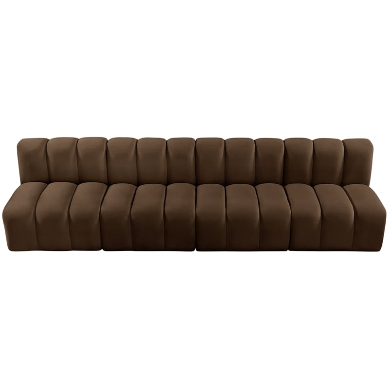 Meridian Furniture Arc Brown Velvet Modular Sectional
