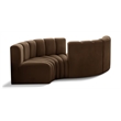 Meridian Furniture Arc Brown Velvet Modular Sectional