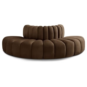 Meridian Furniture Arc Brown Velvet Modular Sectional