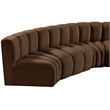 Meridian Furniture Arc Brown Velvet Modular Sectional