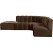 Meridian Furniture Arc Brown Velvet Modular Sectional