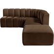 Meridian Furniture Arc Brown Velvet Modular Sectional